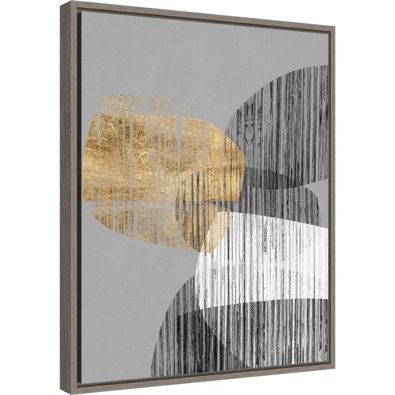 16" x 20" Adjacent Shapes I by Jennifer Goldberger Framed Canvas Wall Art - Amanti Art: Modern Decor, Lithograph Print