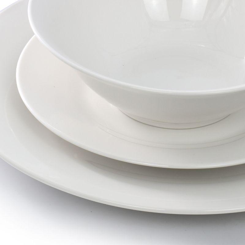 Everyday Round 12-Piece Dinnerware Set, White Porcelain