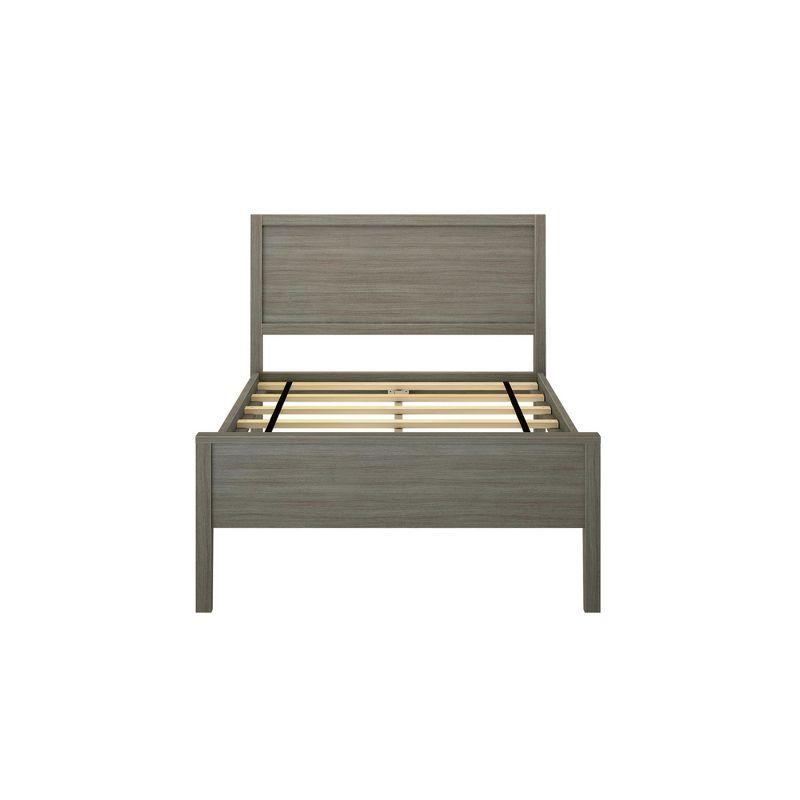 Max & Lily Twin Bed Frame, Solid Wood Classic Platform Bed with Panel Headboard for Kids