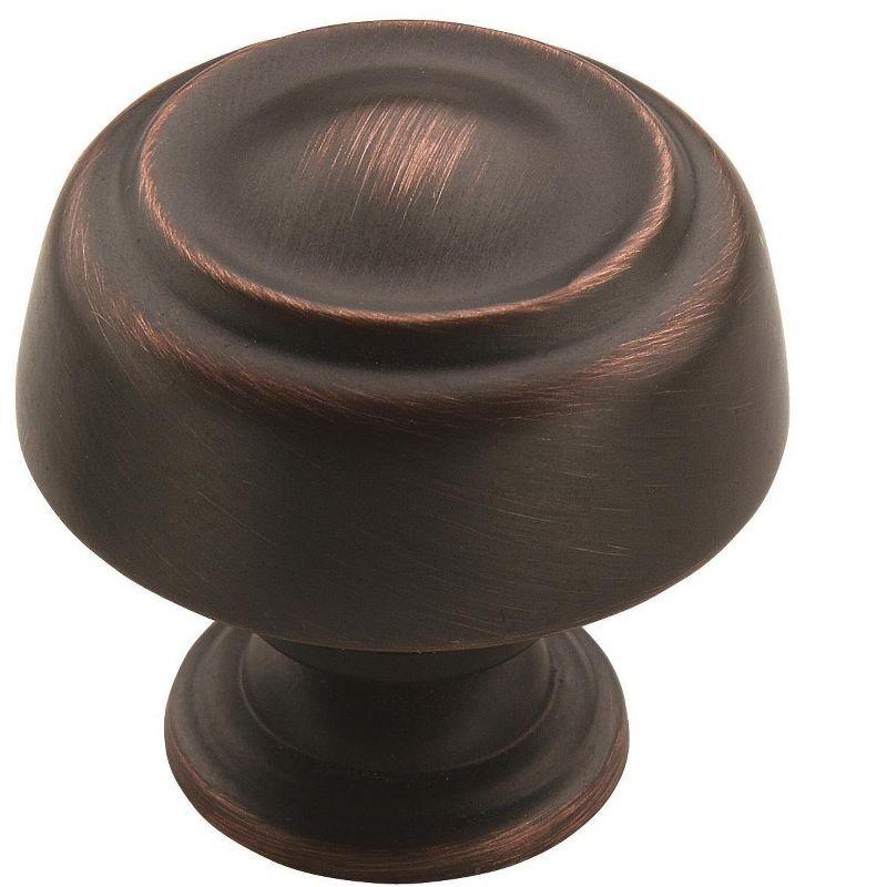 Oil Rubbed Bronze 1-5/8" Round Cabinet Knob with Mounting Hardware