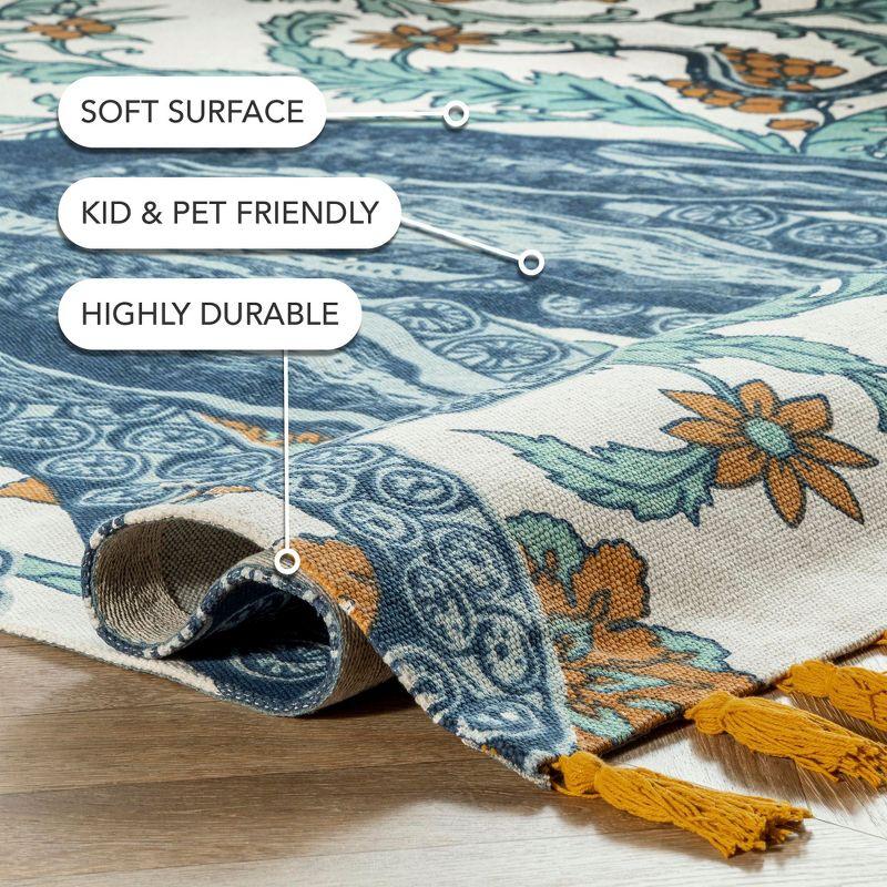 Thomas Paul Thomas Paul Octopus Tasseled Blue/Yellow Area Rug