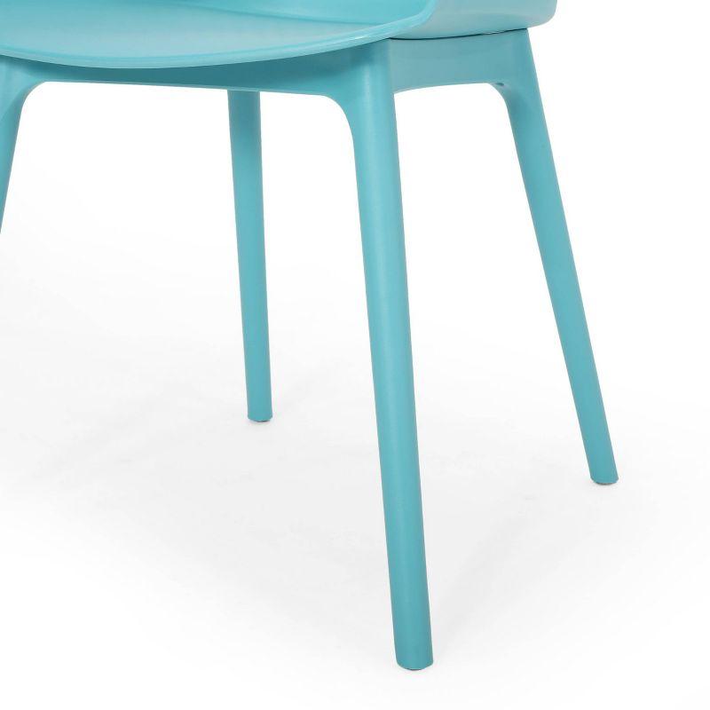 Dahlia 2pk Resin Modern Dining Chair - Teal - Christopher Knight Home: Weather-Resistant, for Outdoor Use