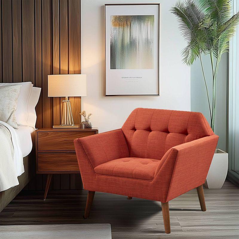 Newport Lounge Chair Spice - Ink+Ivy: Mid-Century Design, Button Tufted, Pecan Wood Legs