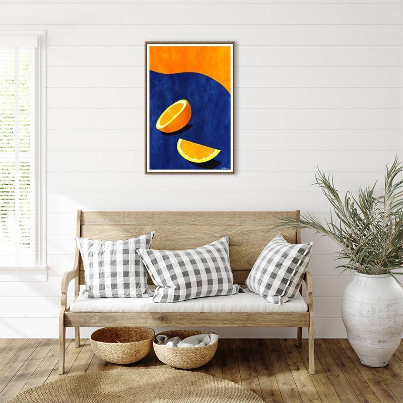 23"x33" Orange Wedge by Bo Anderson: Modern Abstract Citrus Art - Amanti Art