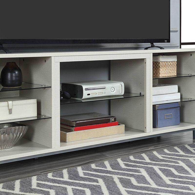 Brighton 65'' Beige Modern TV Stand with Glass Shelving