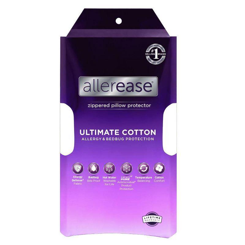 AllerEase Ultimate Comfort Breathable Pillow Protector-White (King): 100% Cotton, Zippered, OEKO-TEX Certified