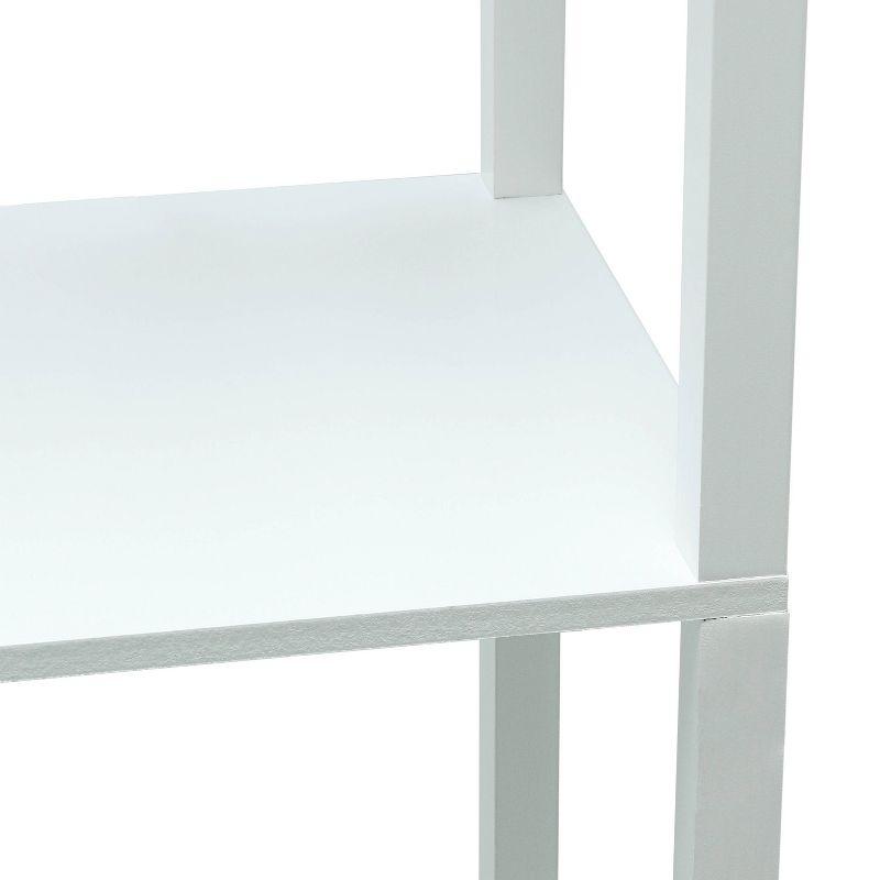 Simple Designs Floor Lamp Etagere Organizer Storage Shelf with 2 USB Charging Ports and Linen Shade White: Modern Pull Chain, ETL Listed