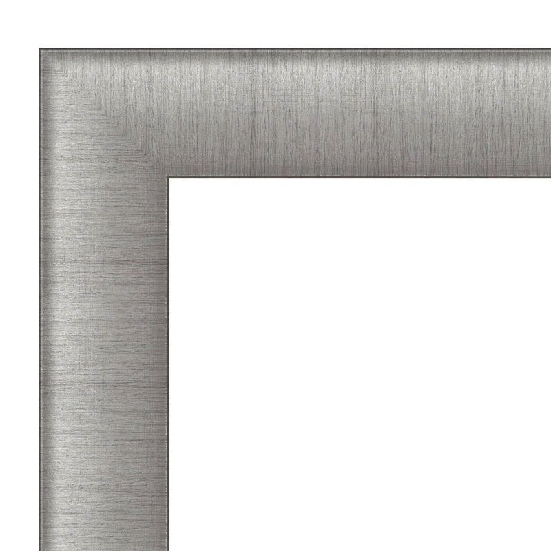 Amanti Art 41"x29" Non-Beveled Elegant Bathroom Wall Mirror Brushed Pewter : Includes Mounting Hardware, Polystyrene Frame