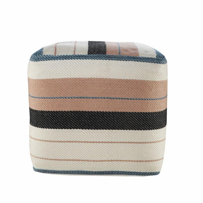 Dakota Fields Argueta Outdoor Performance Striped Pouf Ottoman