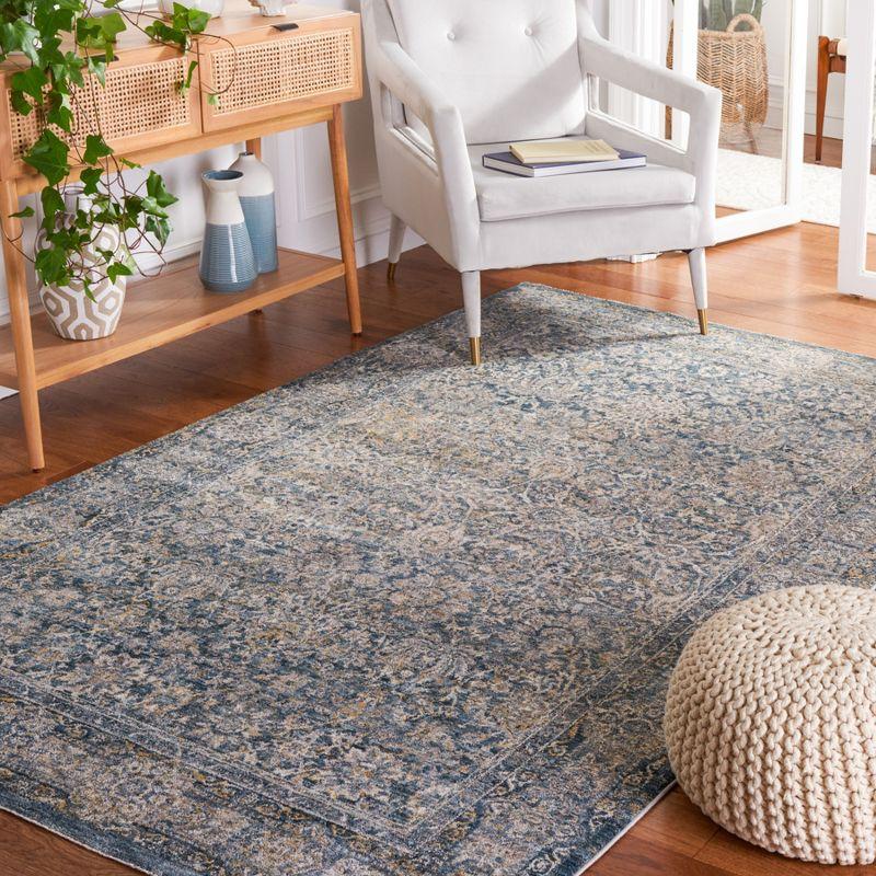 Valencia Blue Hand-Knotted Synthetic Area Rug