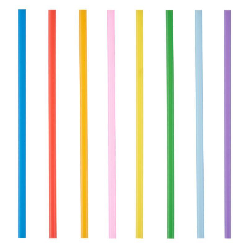 True Colorful Straws, Long Disposable Straws for Cocktails, Smoothies, Iced Coffee, Disposable Party Supplies, Assorted Colors, Set of 100