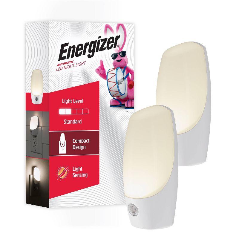 Energizer Automatic LED Night Light, White (Set of 2)