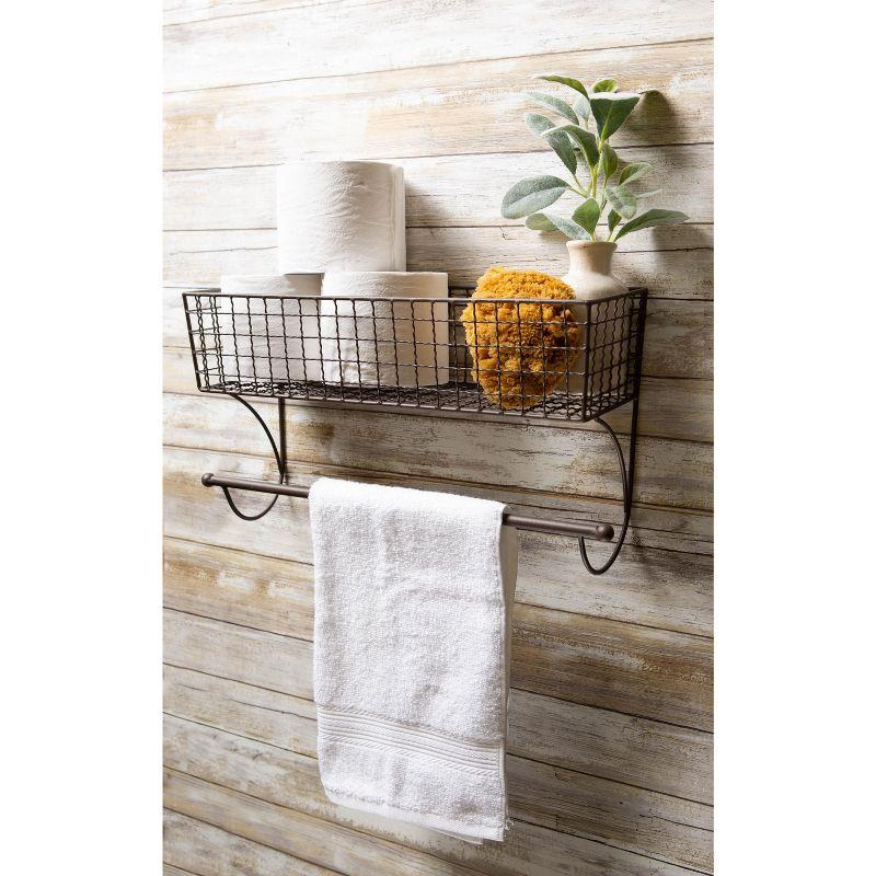 Design Imports Large Grey Farmhouse Towel Rack