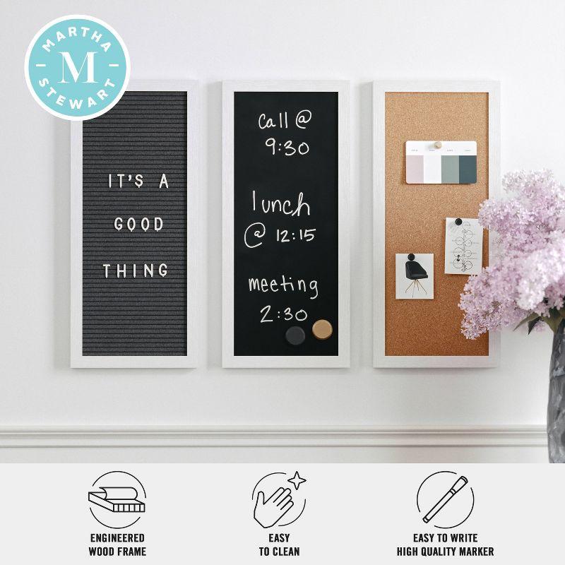 Thomas Martha Stewart Cork Board, Chalk Board, Letter Board Set with Included Push Pins, Magnets, Liquid Chalk