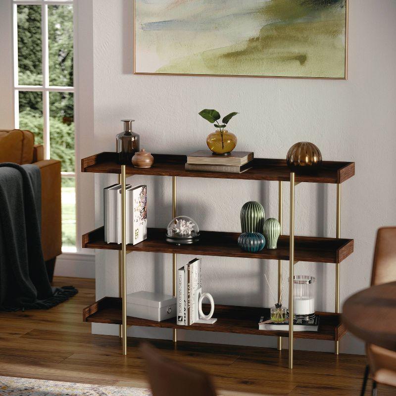 Martha Stewart Raines Martha Stewart Emmett 3 Shelf Storage Display Unit Bookcase with Metal Frame