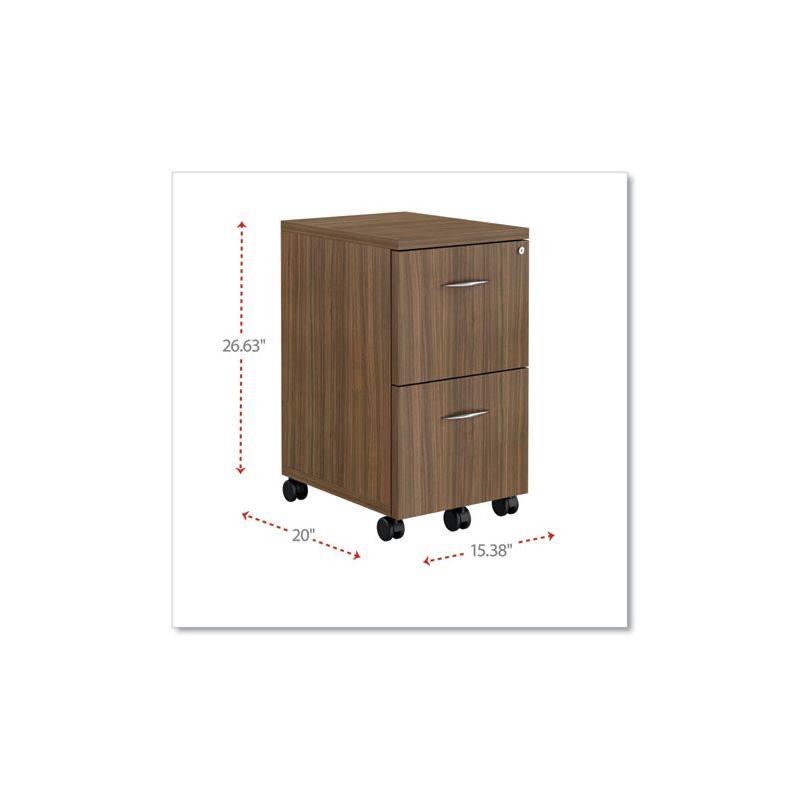 Walnut Mobile 2-Drawer Lockable Legal Size Filing Cabinet