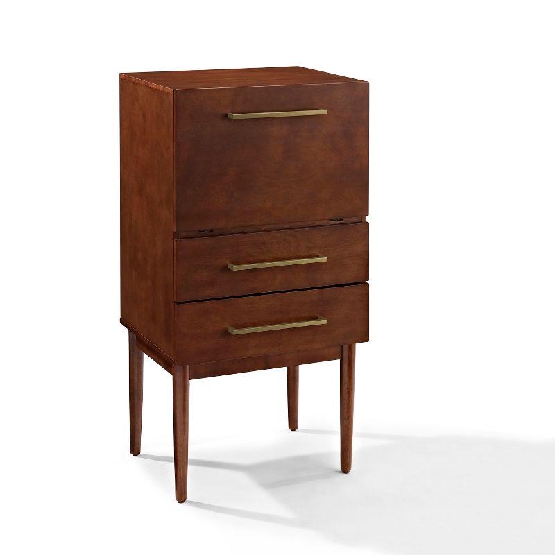 Vintage Mahogany Mid-Century Modern Bar Cabinet with Drawers