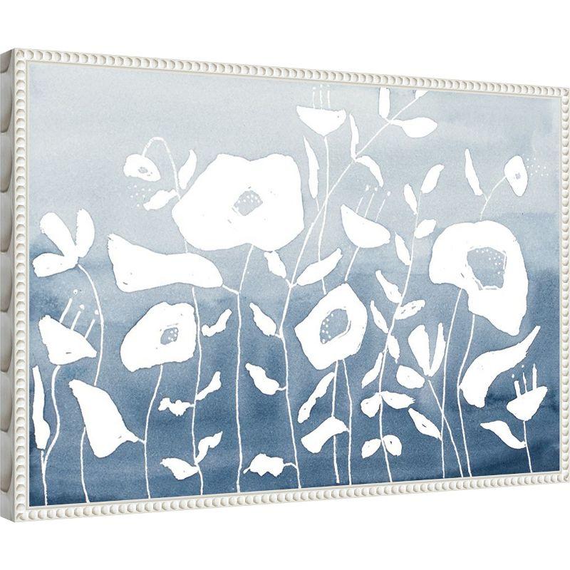 Amanti Art Blue And White Floral Garden by Krinlox Framed Canvas Wall Art