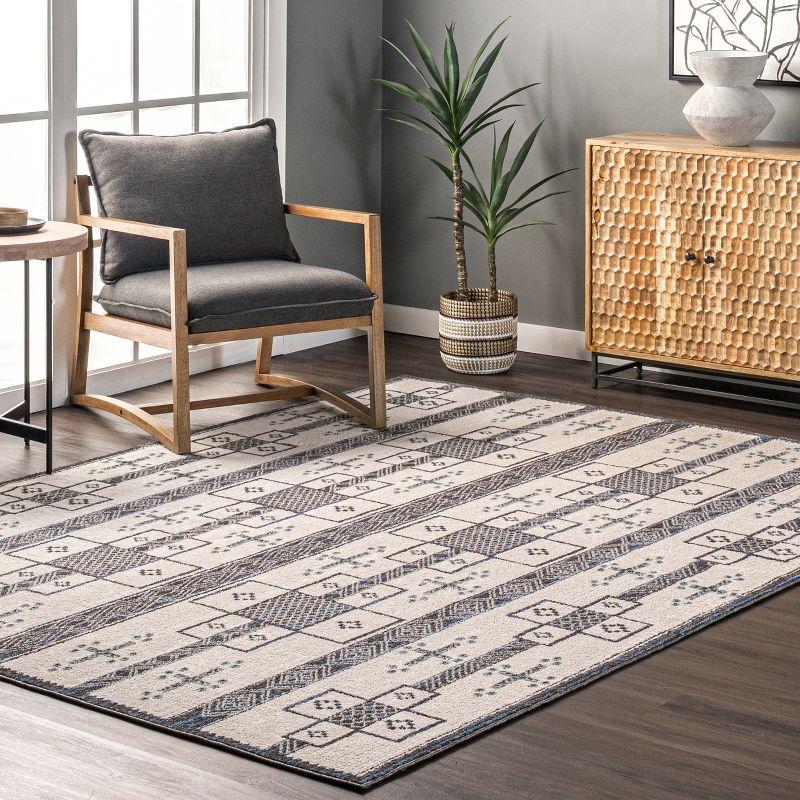 Erika 8' x 10' Gray Synthetic Bohemian Area Rug