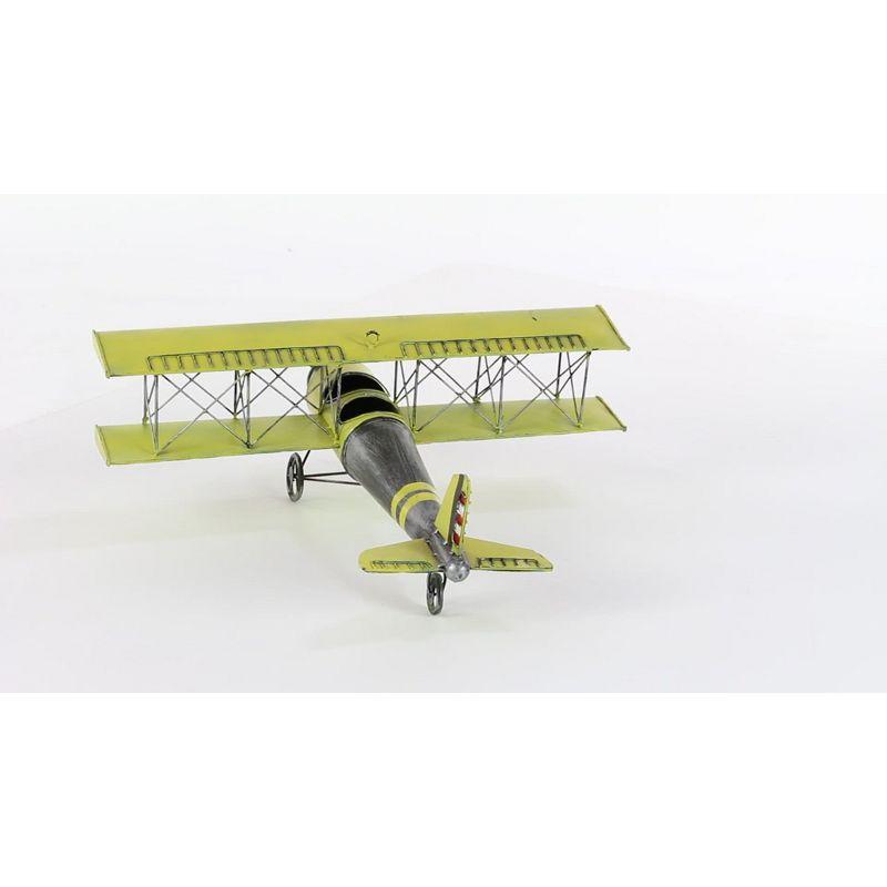 Metal Airplane Wall Decor with Chain Hanger Yellow - Olivia & May