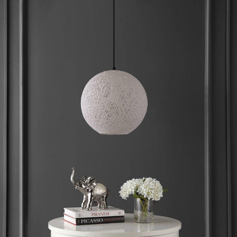 Isla Jade 12" Lacey Bohemian Minimalist Iron/Rope Woven Globe LED Pendant White/Black : 20x20 Inch Polyester, Machine Washable Cloth Napkins
