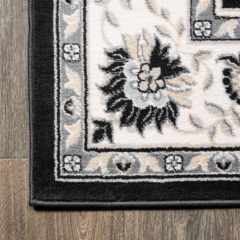 5'x 8' Cherie French Cottage Area Rug, Black/Cream - JONATHAN Y
