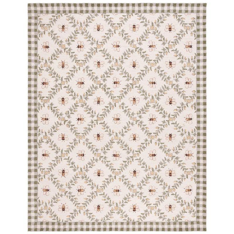 Chelsea HK55 Hand Hooked Area Rug - Ivory/Green - 8'9"x11'9" - Safavieh