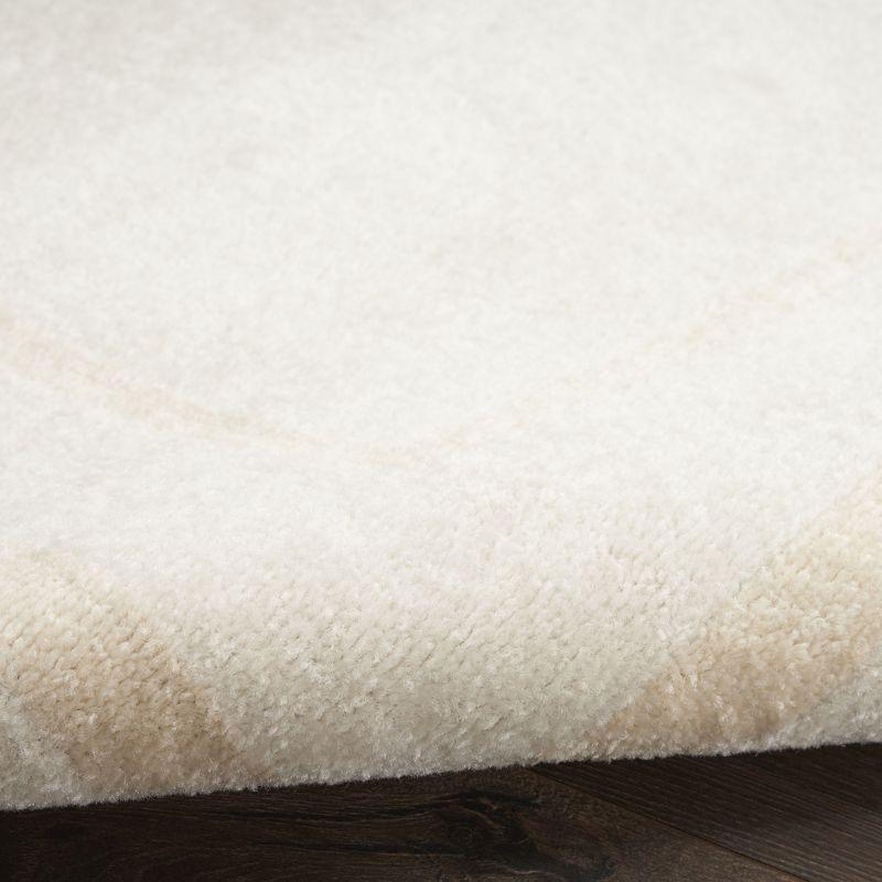 Nourison Essentials 2' x 6' Ivory Gold Contemporary Bordered Indoor/Outdoor Area Rug