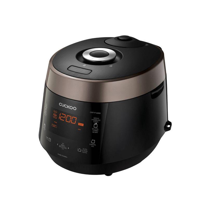 CUCKOO CRP-P1009SB 10-Cup (Uncooked) / 20-Cup (Cooked) Heating Pressure Rice Cooker & Warmer with Nonstick Inner Pot, 13 Menu Modes, Fuzzy Logic Tech, 3 Voice Guide, Auto Clean (White)