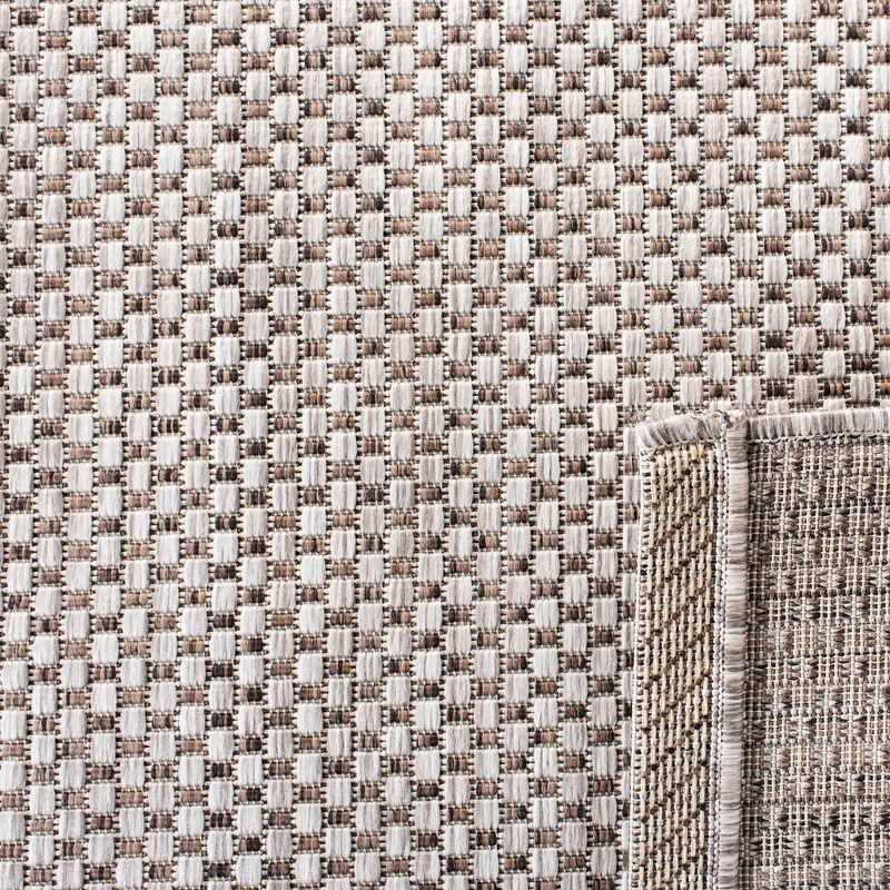 Taupe and Greige Synthetic Outdoor Area Rug