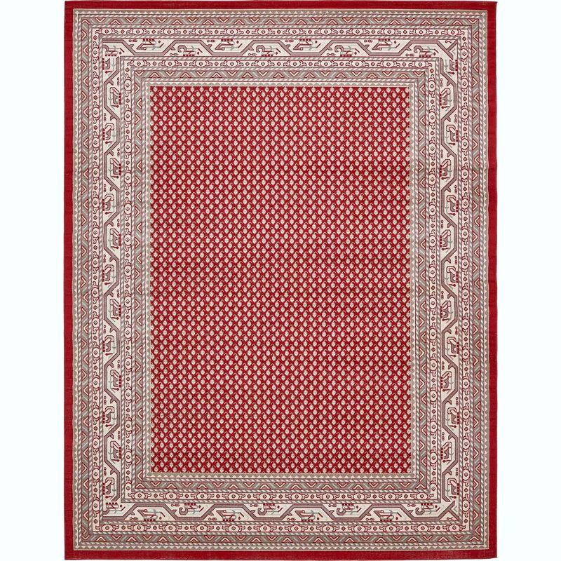 Unique Loom Williamsburg Collection Area Rug - Allover (10'  x 13' 1" Rectangle Red/Ivory)