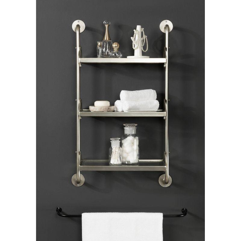 Kate & Laurel All Things Decor 18"x30" Marit Three-Tier Wall Shelf Silver