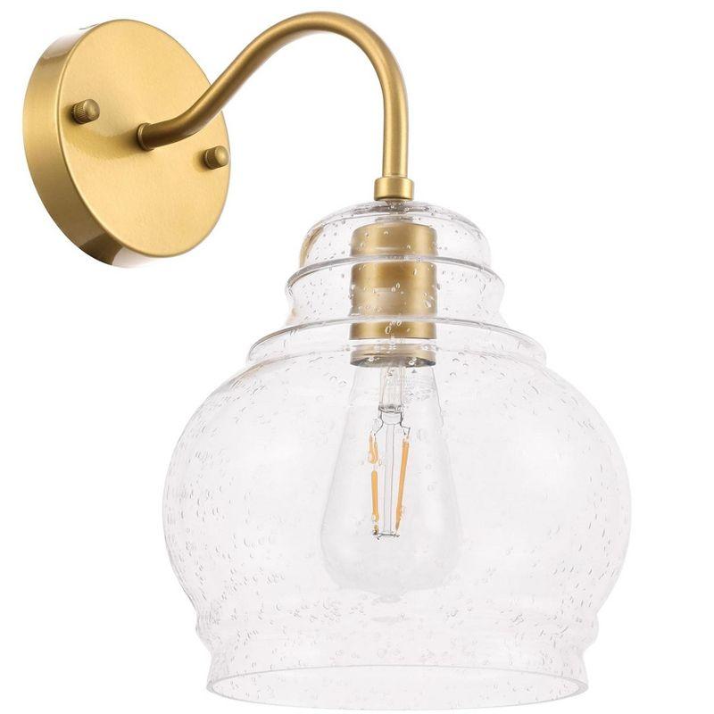 Elegant Lighting Pierce 1 light Brass and Clear seeded glass wall sconce