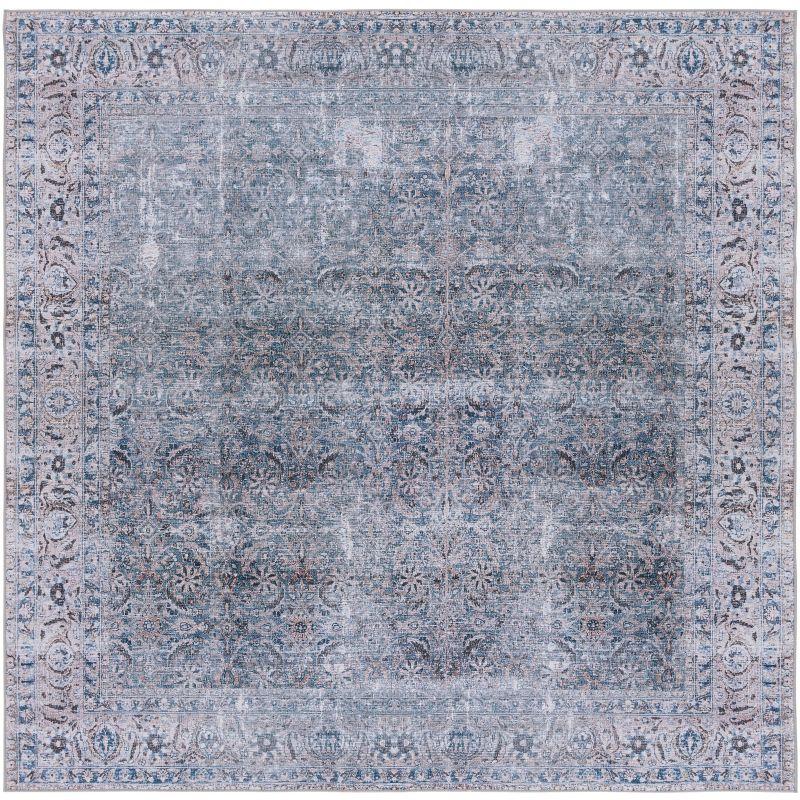 Tucson TSN134 Power Loomed Machine Washable Area Rug - Green Blue/Beige - 6'x6' - Safavieh.