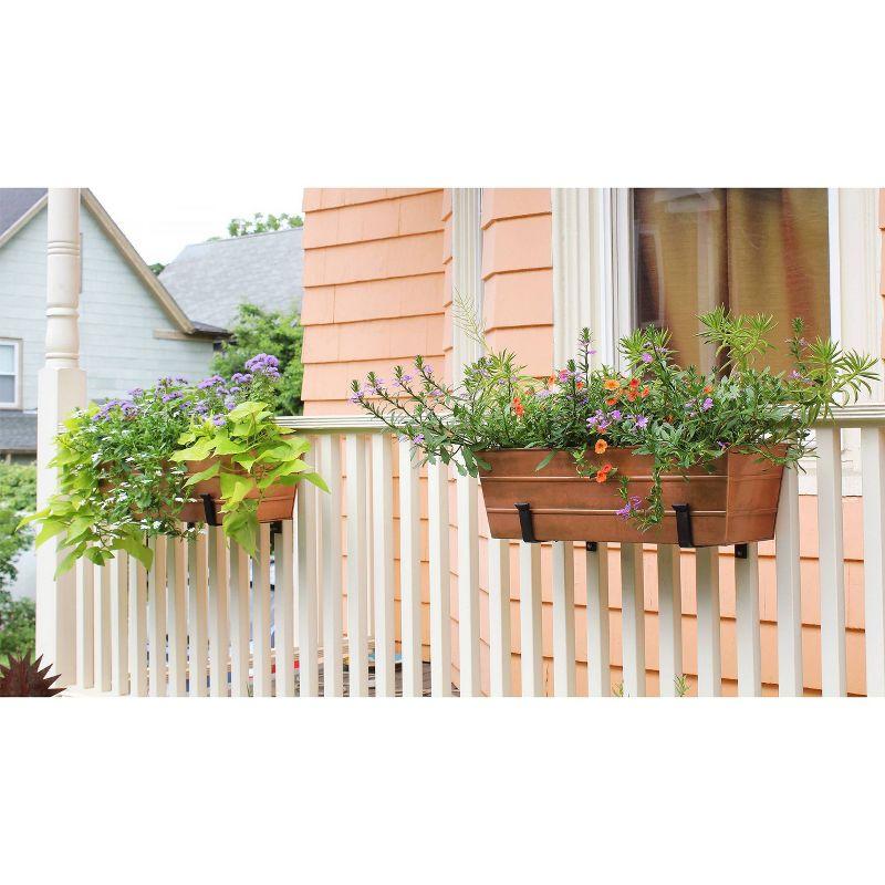 ACHLA Designs Galvanized With Wall Brackets Rectangular Steel Planter Boxes