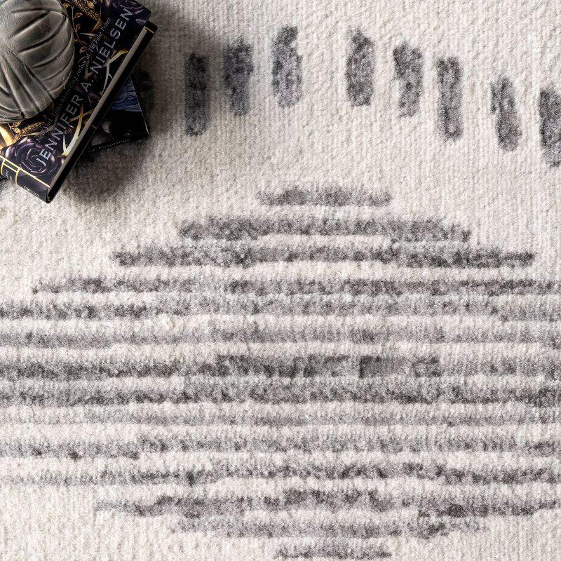 6'7"x9' Briggs Contemporary Striped Area Rug Light Gray - nuLOOM: Geometric Pattern, Low Pile, Indoor Use