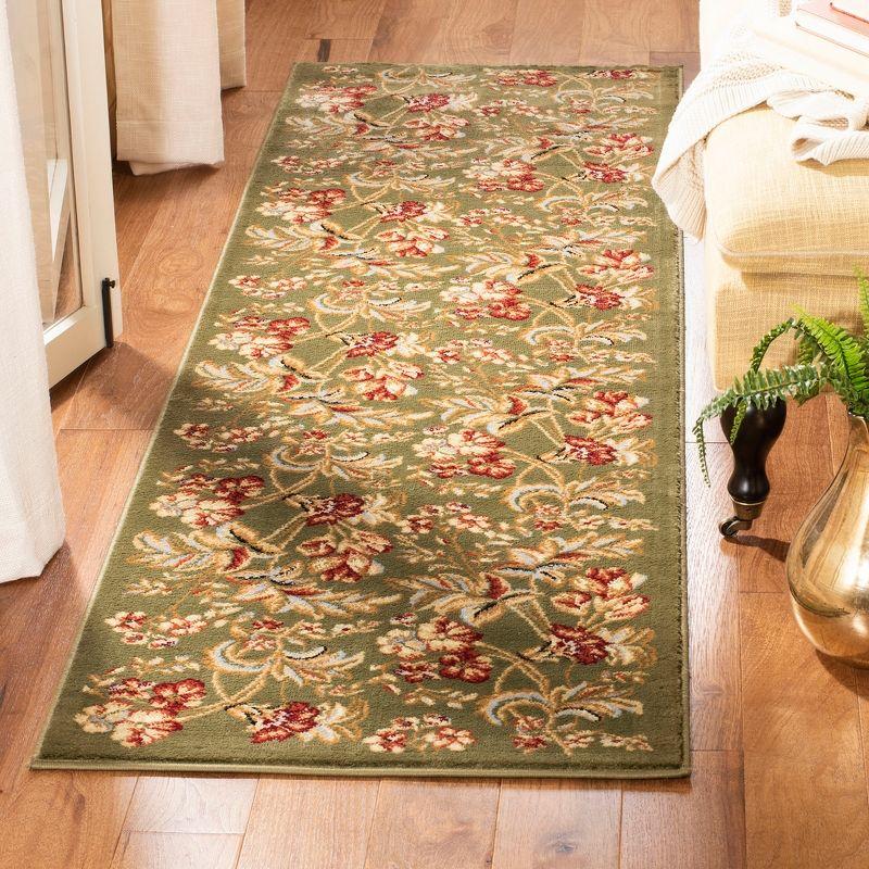 Lyndhurst Sage Floral Synthetic Runner Rug 2'3" x 8'