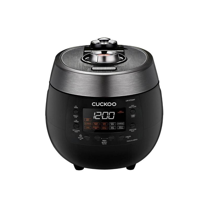 CUCKOO CRP-RT0609FW 6-Cup (Uncooked) / 12-Cup (Cooked) Twin Pressure Rice Cooker & Warmer with Nonstick Inner Pot, 14 Menu Options, Safe Steam Release, 3 Voice Guide, Auto Clean