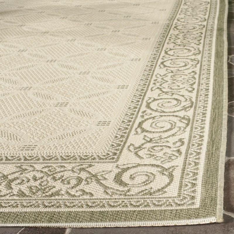 Courtyard CY1502 Power Loomed Indoor and Outdoor Area Rug - Natural/Olive - 5'3"x7'7" - Safavieh