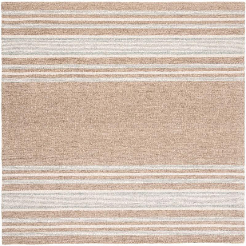 Ivory Elegance 6' Square Hand-Tufted Wool Area Rug