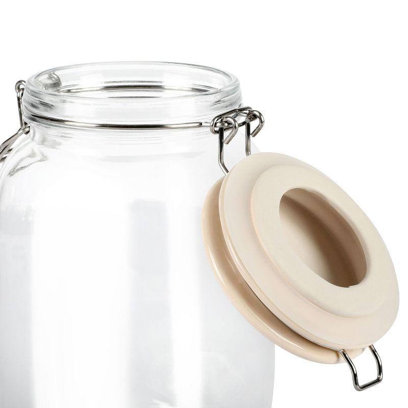 Rindleton 3-Piece Glass Canister Set with Off-White Ceramic Lids