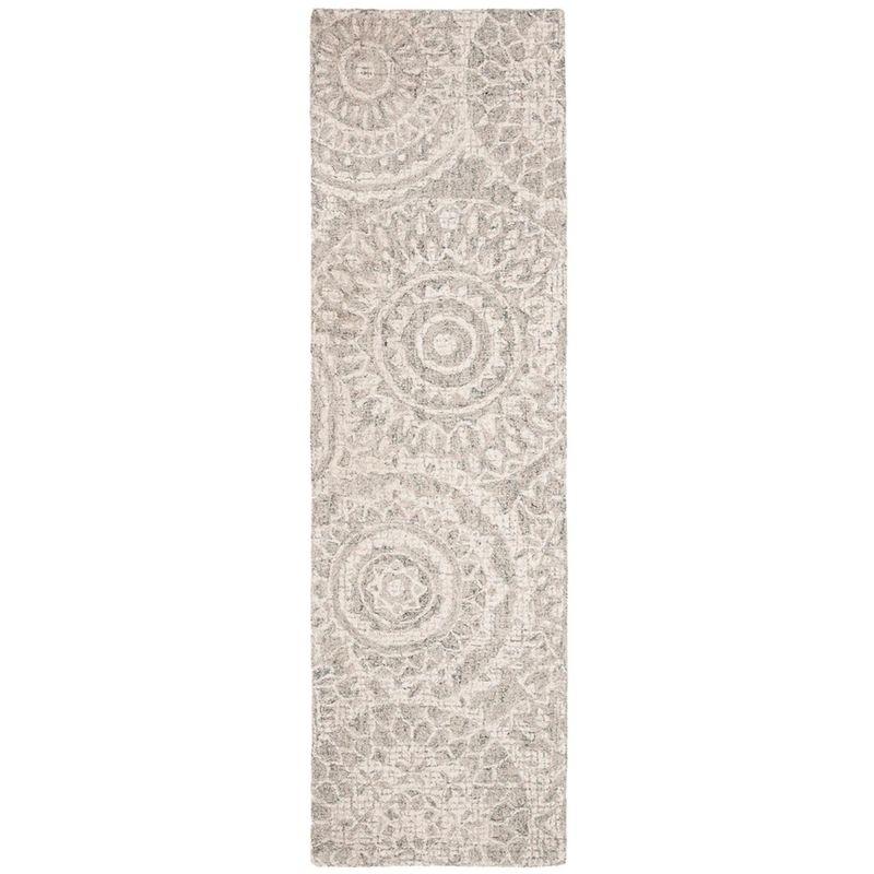 Abstract ABT205 Handmade Indoor Runner - Ivory/Grey - 2'-3"x8' - Safavieh