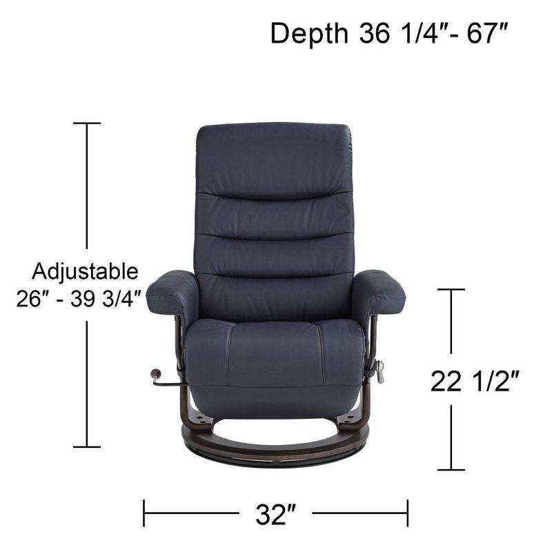 BenchMaster Camber Midnight Blue Faux Leather Adjustable Swivel Recliner