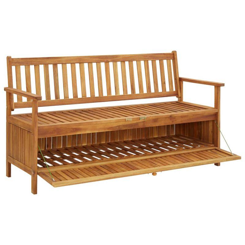 vidaXL Patio Storage Bench 58.3" Solid Acacia Wood