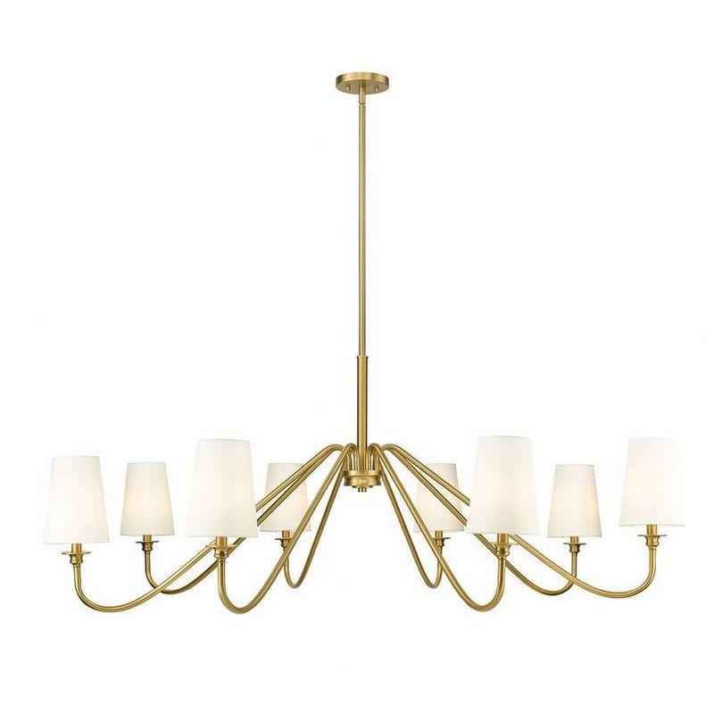 Gianna Modern Gold 8-Light Chandelier with White Shades