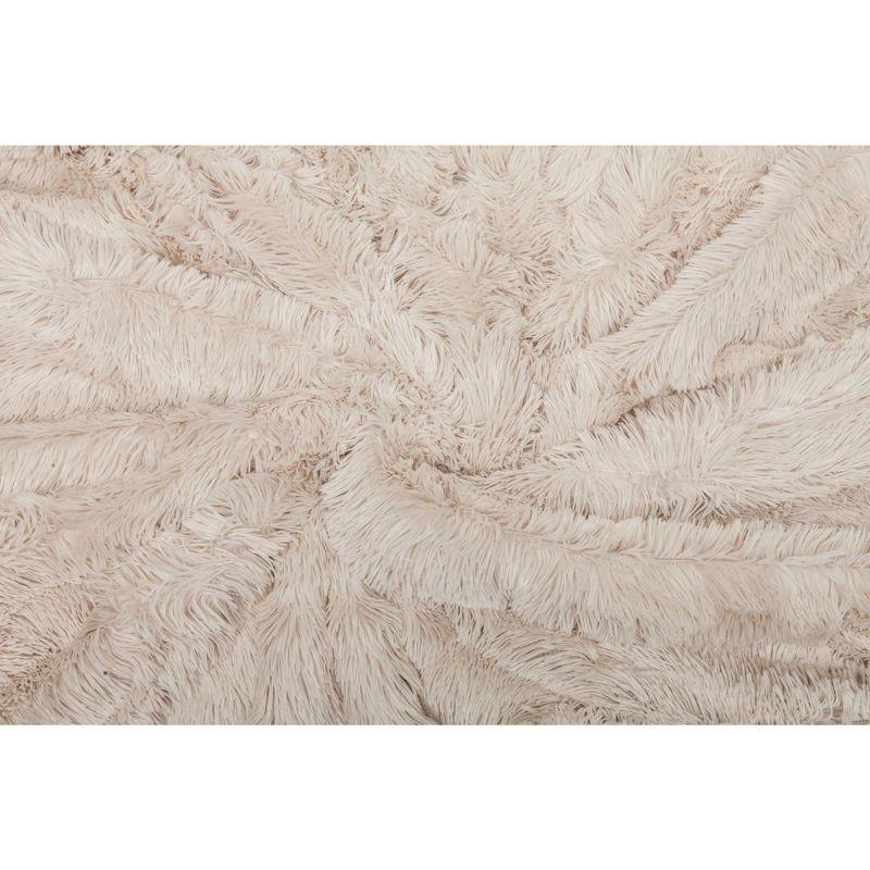 Chanasya Solid Faux Long Fur Fuzzy Throw Blanket - 90" x 66" (Twin Size) - Creme