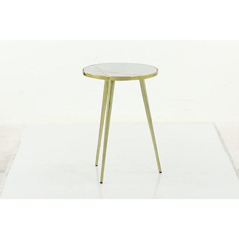 Modern Aluminum Coffee Table Gold - Olivia & May: Marble Top, Indoor Use, No Assembly Required