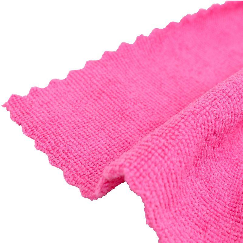 Pink Edgeless Microfiber Cleaning Cloths 16x16 (12 Pack)