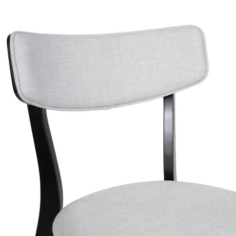 Christopher Knight Home Set of 2 Chazz Upholstered Dining Chairs Light Gray/Matte Black