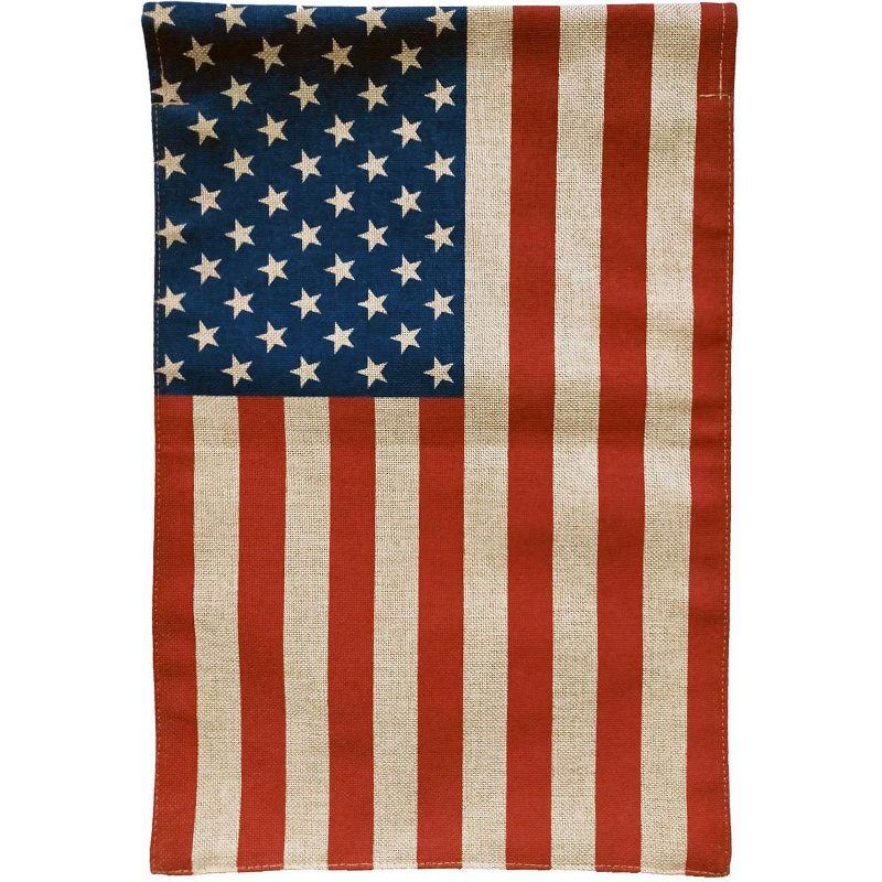 Patriotic American Flag Burlap Garden Flag 12.5" x 18"